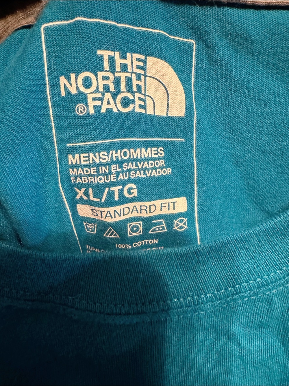 The North Face Short Sleeve Logo Tee in Teal/Blue size XL - Picture 3 of 4